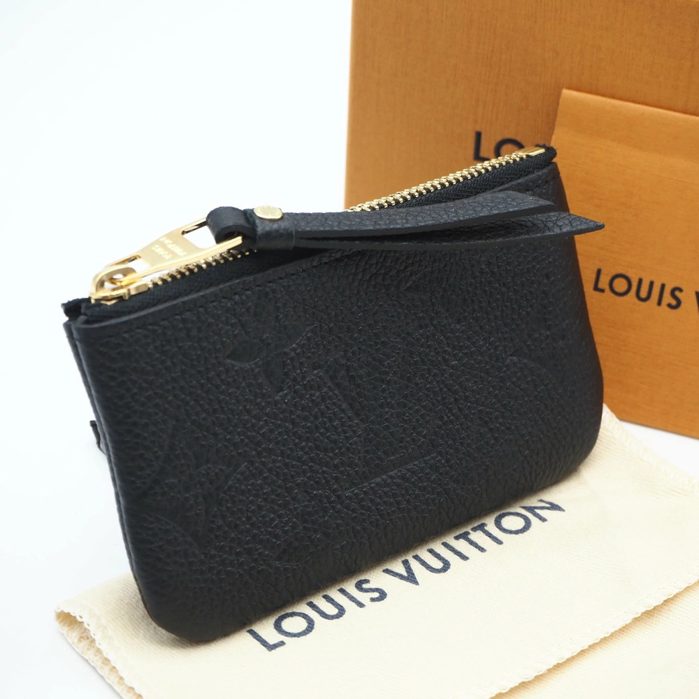 Louis Vuitton Monogram Empreinte Pochette Cl Noir Black Coin Case Black Calf